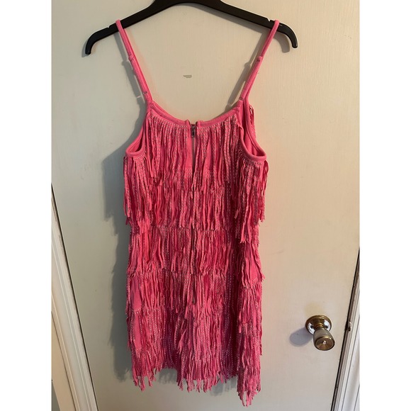 Pink Lily Fringe Dress Embellished Sleeveless Party Cocktail‎ Club Mini Dress - Picture 5 of 11